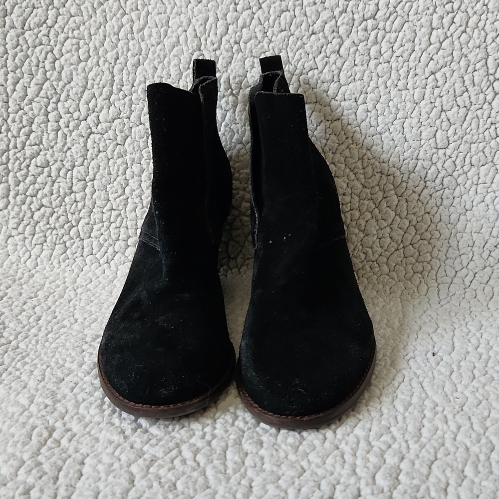 Lucky Brand genuine leather stacked wooden wedge heel boots - Picture 2 of 10